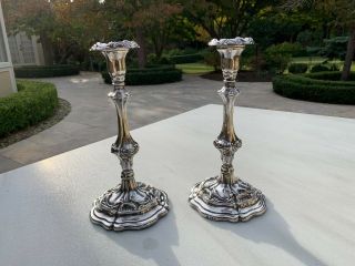 Antique Victorian Tall Silver Plated Candlesticks