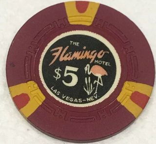 $5 Flamingo Hotel Bugsy Siegel Vintage 7th Edition Gaming Chip Las Vegas
