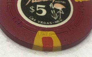 $5 Flamingo Hotel Bugsy Siegel VINTAGE 7th Edition GAMING CHIP LAS VEGAS 5