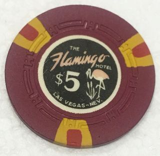 $5 Flamingo Hotel Bugsy Siegel VINTAGE 7th Edition GAMING CHIP LAS VEGAS 6