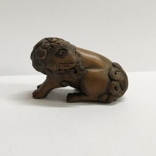 19th Japanese Handmade Boxwood Wood Netsuke " Elephant " Figurine Carving