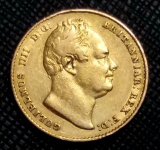 1833 GREAT BRITAIN SHIELD BACK SOVEREIGN KING WILLIAM IV VERY RARE GOLD COIN 2