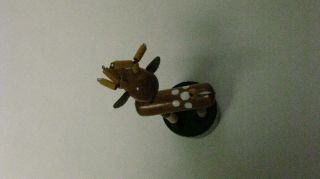 Vintage Wooden Push Button Thumb Puppet Collapsible Toy - Reindeer Christmas 5