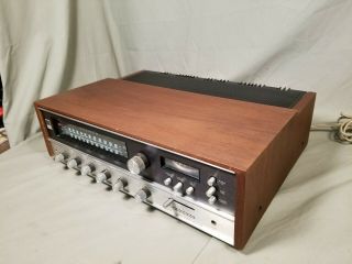 Vintage Fisher 401 Solid - State Stereo Receiver & Wood Cabinet & 3