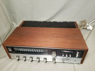 Vintage Fisher 401 Solid - State Stereo Receiver & Wood Cabinet & 4