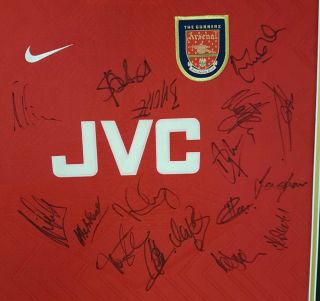 Rare 1998 Double Winners of Arsenal Signed Shirt Autograph Display 2