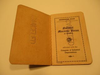 Vintage 1946 National Maritime Union Of America Membership Book - York