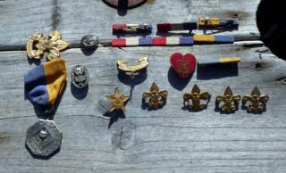 18 Vintage Boy Scouts Pins One Sterling Silver Eagle Scout Of America Pin