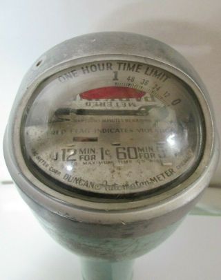 Old Vintage Duncan Automaton Dome Penny Parking Meter for Restoration Repair 3