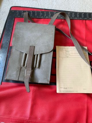 Vintage Wwii? Military German Officer Vinyl Leather Straps Map Document Case Bag