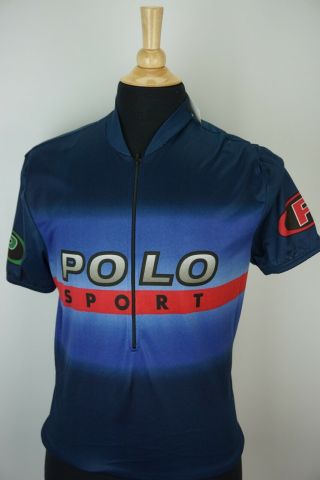 Nwt Polo Sport Rare Vintage Short Sleeve Biking Jersey Sz L