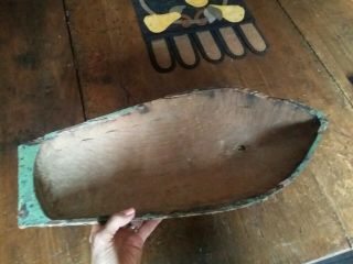 Old Hand Crafted Wooden Sailboat Lead Keel Bottom Tip 20 " Pond Boat Hull Only