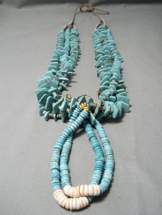 One Of The Best Vintage Navajo Turquoise Chunk Jacla Necklace - 360 Grams