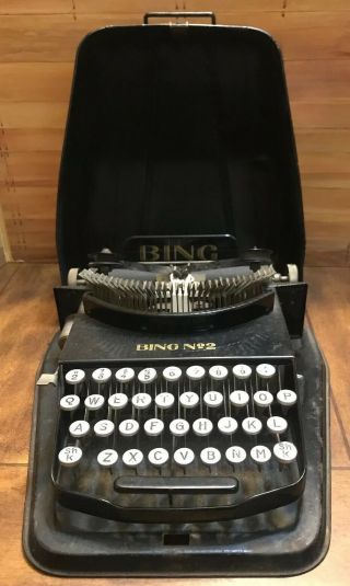 Rare Vtg Antique 1920’s Bing No.  2 Compact Portable Typewriter W/ Cover Germany