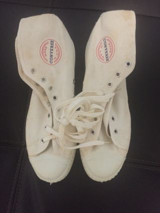 Vintage Nos Converse All Star Made In U.  S.  A.  8 1/2 White High Top Sneakers