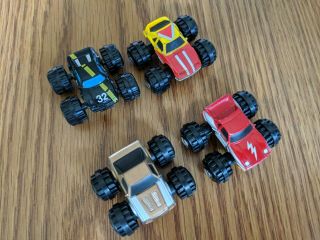 Micro Machines Funrise Set Of 4 4x4s Monster Trucks Red Black Tan And Yellow M62