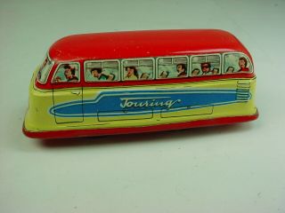 Vintage Technofix Tin Windup Toy Touring Bus W Germany