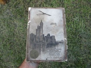 Rare Antique 1910 International Aviation Tournament Program Book Belmont Park