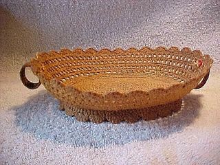 Sailor Made String Fancy Basket,  Antique Late 19th Cent.  9 " Oval