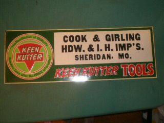 Vintage Keen Kutter International Harvester Sheridan,  MO.  Cook & Girling Sign 2