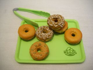 Puchi Food Miniature Realistic Toy Donuts And Tray