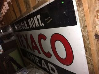 Lincoln Montana Texaco Oil Co.  Large Metal 4x8 Vintage Highway Advertising Sign 2