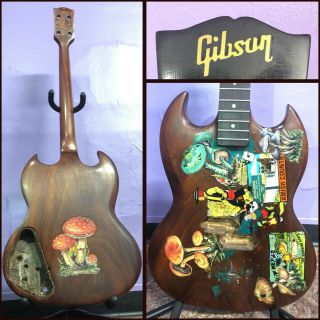 Vintage Gibson Bass Guitar Project Eb 0 Bass 1969 Psychedelic Folk Custom Art Us