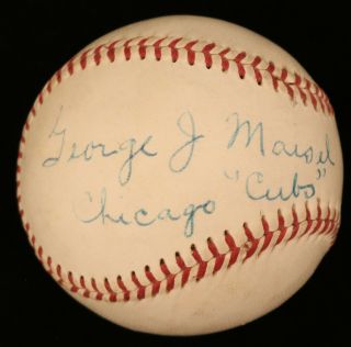George Maisel (d.  1968) Browns Tigers Cubs Vintage Single Signed Baseball - Jsa