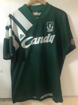 Vintage Liverpool Candy Match Worn Shirt Jersey No14 91/92 Season Size 42 - 44
