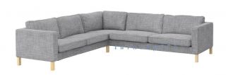 Ikea Karlstad Slipcover 2,  3/3,  2 Sectional Isunda Gray Corner Sofa Cover Rare Htf