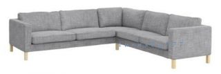 IKEA KARLSTAD Slipcover 2,  3/3,  2 Sectional ISUNDA GRAY Corner Sofa Cover Rare HTF 2
