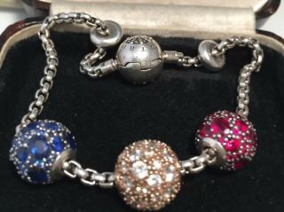 Thomas Sabo Sterling Silver Karma Bracelet & 3 Karma Crystal Beads