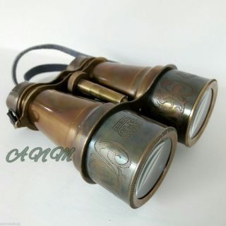 Antique Brass Binoculars With Belt Collectible Marine Gift Item 3