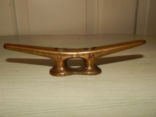 Vintage Solid Bronze / Brass Boat Cleat / Chock 6 "
