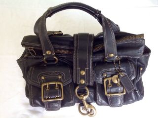 Authentic Coach Vintage Black Leather Satchel Handbag,  J0669 - 10330