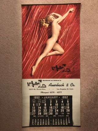 Marilyn Monroe Vintage Complete 1952 Wrinkle Calendar Large Pin Up