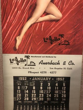 Marilyn Monroe Vintage Complete 1952 Wrinkle Calendar Large Pin Up 5