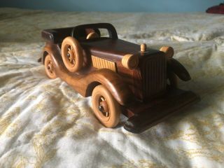 Vintage Wooden Car Handmade Inches Crafted Wood Collectible