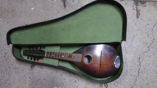 Vintage John Grey London Melody Mandolin In Case With Pick Antique England Made