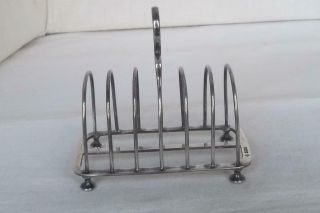 A LARGE & HEAVY SOLID SILVER EDWARDIAN SIX SLICE TOAST RACK SHEFFIELD 1908 157gm 3