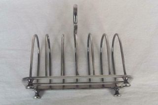 A LARGE & HEAVY SOLID SILVER EDWARDIAN SIX SLICE TOAST RACK SHEFFIELD 1908 157gm 7