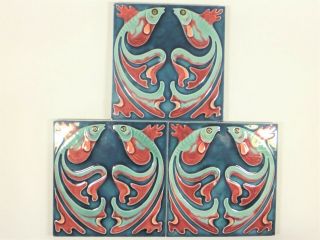 Rare Villeroy & Boch Mettlach Art Nouveau Tiles,  Circa 1900 - 1905