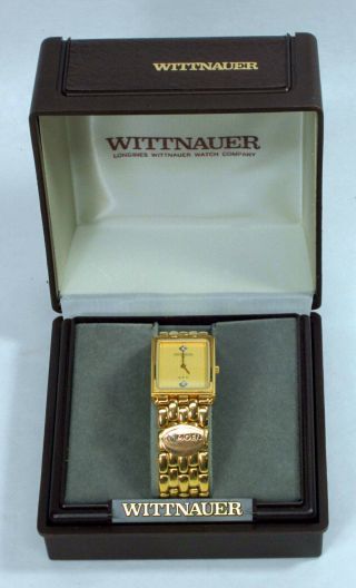 Vintage Unisex Longines Wittnauer Qwr Bt 1780 Windup Watch With Diamond Accent