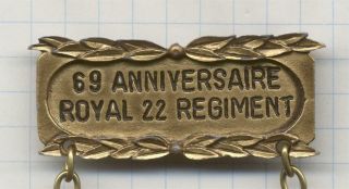 1983 69th ANNIVERSARY R22R Van Doos REGIMENTAL MEDALLION ROYAL 22nd ORIG VGC 3