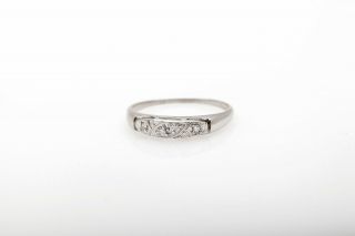 Antique Signed Kord.  25ct Vs G Diamond 14k White Gold Wedding Band Ring