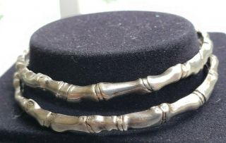 Designer Signed Mignon Faget Matching Sterling Silver Bamboo Style Bangles