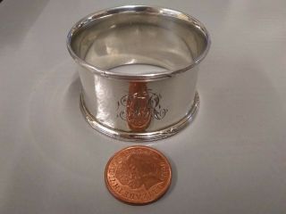 Silver hallmarked Birmingham 1939 set of 6 engraved napkin rings. 3