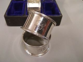 Silver hallmarked Birmingham 1939 set of 6 engraved napkin rings. 5