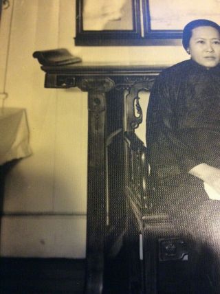 Chinese Antique Photo Seated Woman With Fine Antique Vases,  Art,  Tables,  8x10 3