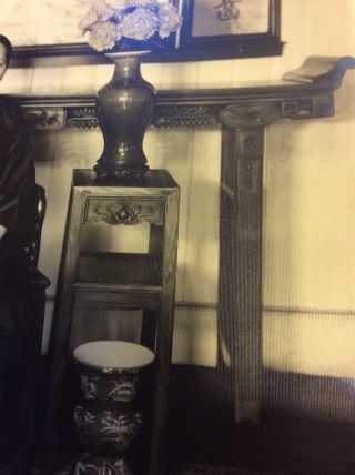 Chinese Antique Photo Seated Woman With Fine Antique Vases,  Art,  Tables,  8x10 4